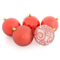 5 X 10cm Christmas Tree Baubles Swirl Matte Glitter Mirrored -XS-Stock a205f645 0ff0 4b47 aeeb 0944446d8e19