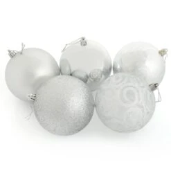 5 X 10cm Christmas Tree Baubles Swirl Matte Glitter Mirrored -XS-Stock beeca5ae 1eea 4b1a b7c2 ada2c02455f0