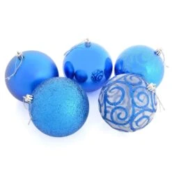 5 X 10cm Christmas Tree Baubles Swirl Matte Glitter Mirrored -XS-Stock d9700bf6 f907 4476 acf4 6afd55c568fd