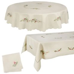 Holly Leaf Fabric Tablecloths / Napkins Xmas Decoration -XS-Stock ec62ef03 58c0 4864 89bd bcf9912bc762