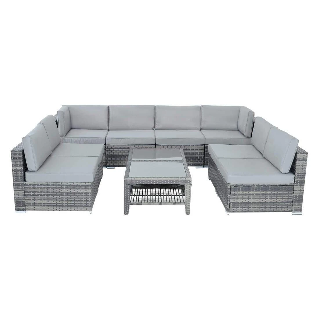 Monaco 10pc Garden Sofa Set Grey Rattan Patio Furniture 6 Monaco 10pc Garden Sofa Set Grey Rattan Patio Furniture - Image 6