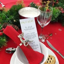 Set Of 4 Christmas Napkin Rings Silver Metal Table Decoration -XS-Stock red 5 1600 88106.1576748986.1100.1100