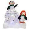 Giant 5ft Inflatable Disco Light Up Penguins Igloo Outdoor Christmas Decoration