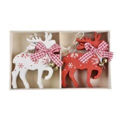 Set Of 6 Reindeer Christmas Tree Decorations Wooden Boxed -XS-Stock xs4518 1600 3 30069.1499422375.1100.1100