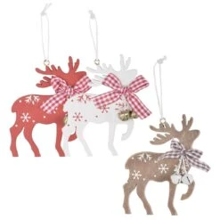 Set Of 6 Reindeer Christmas Tree Decorations Wooden Boxed -XS-Stock xs4518 master 1600 1 93509.1499422439.1100.1100