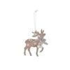 Set Of 6 Reindeer Christmas Tree Decorations Wooden Boxed