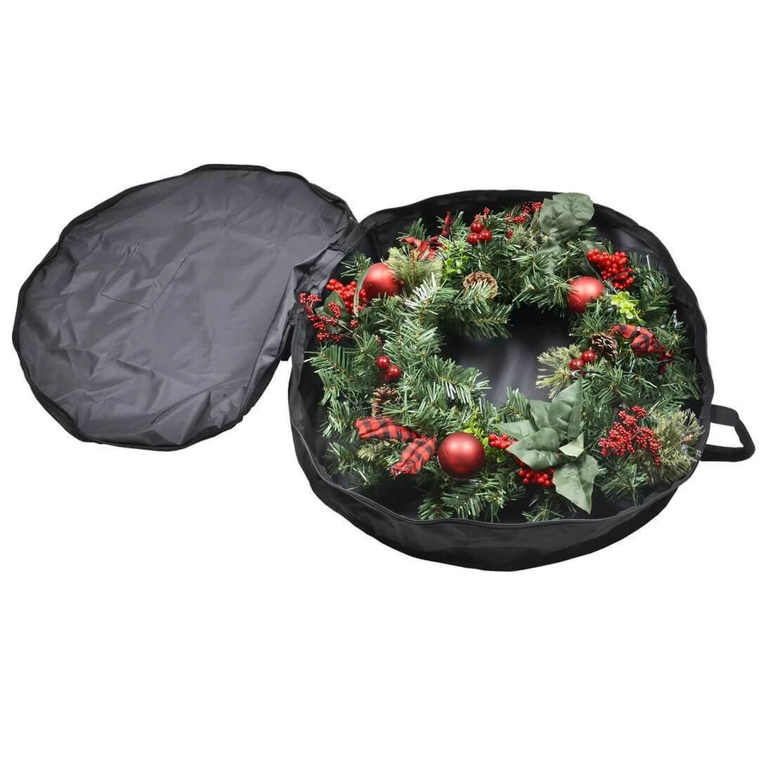 Christmas Wreath Round Storage Bag 61cm High Quality Black 2 Christmas Wreath Round Storage Bag 61cm High Quality Black - Image 2
